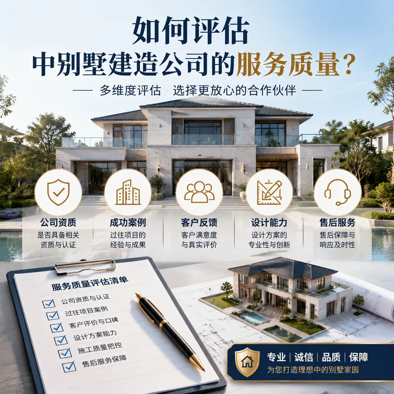 如何评估 浙江 中别墅建造公司的服务质量?