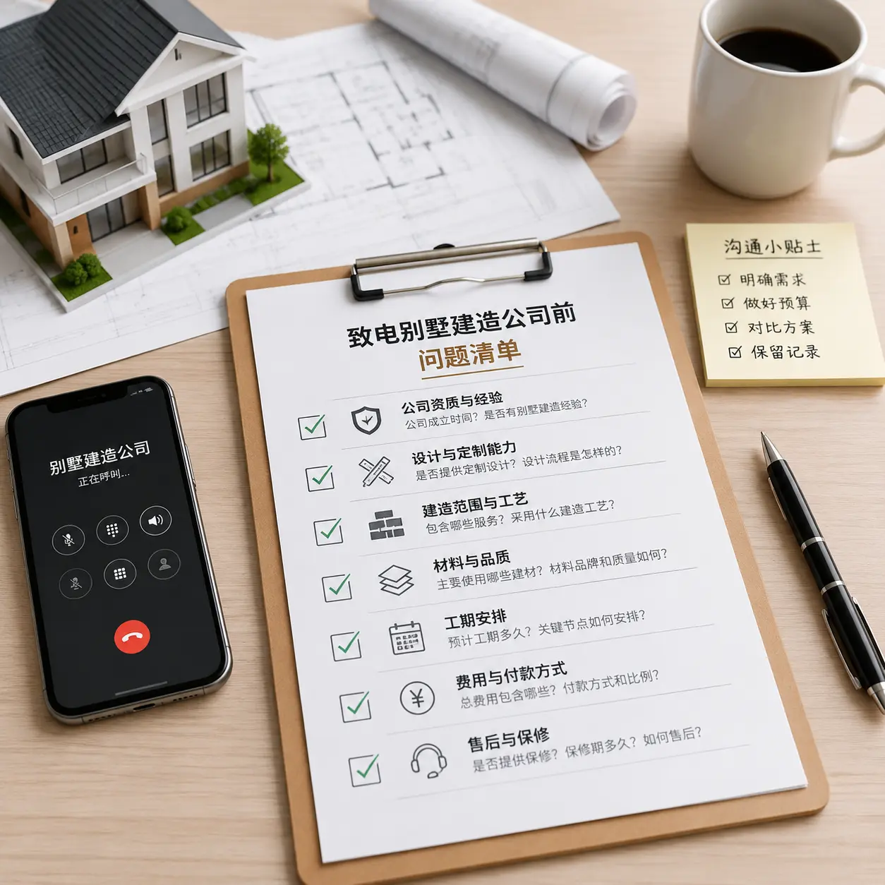 在浙江拨打别墅建造公司电话前的准备工作
