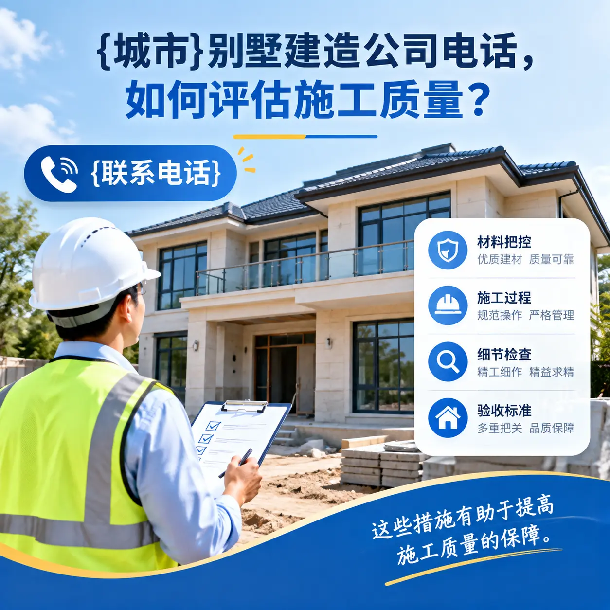 浙江别墅建造公司电话,如何评估施工质量?